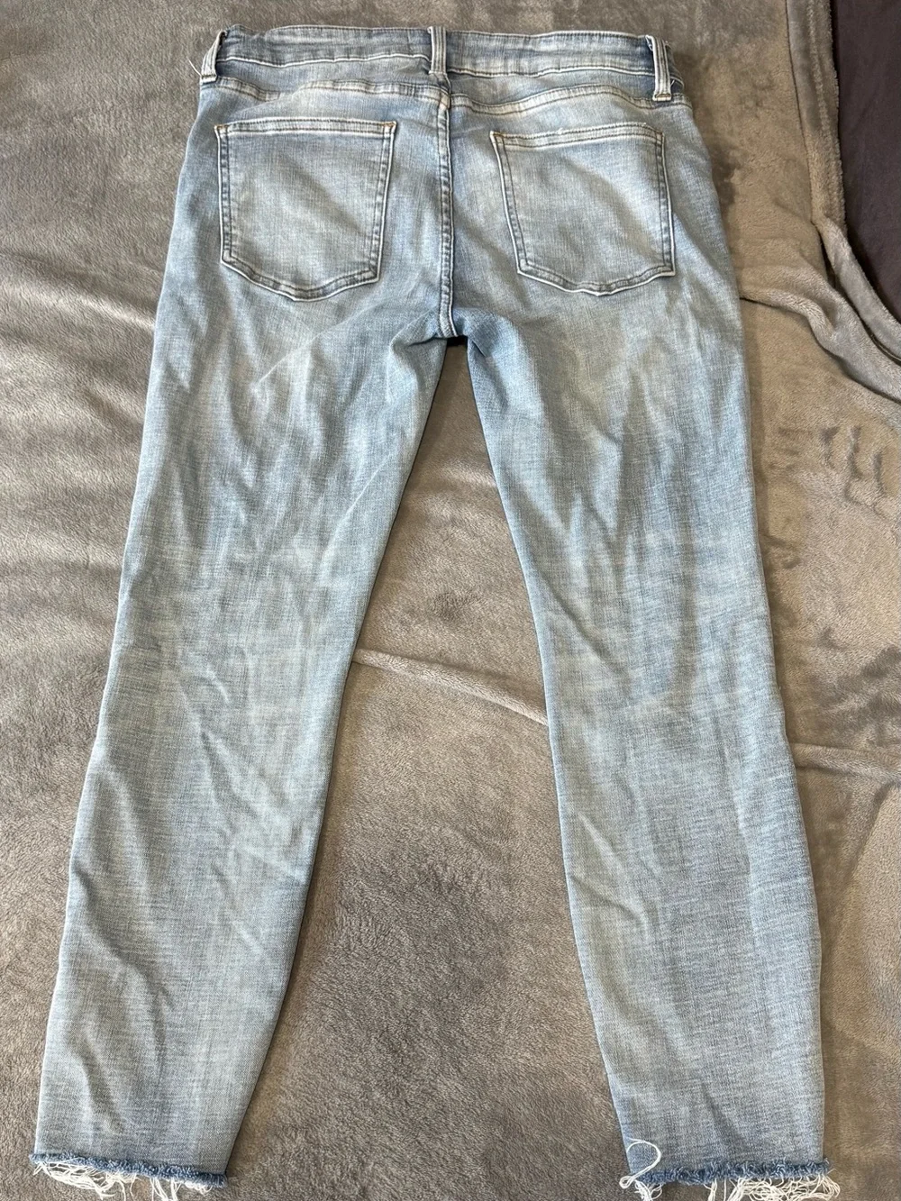 Pistola Light Blue Denim distressed Raw Hem Jeans